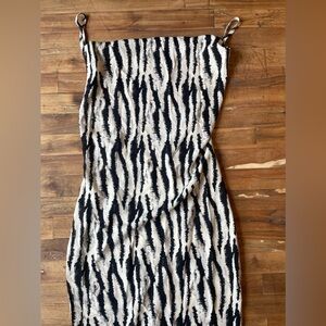PrettyLittleThing Cowl Neck Zebra Print Maxi Dress